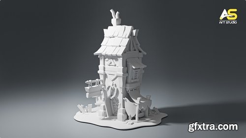 SuperhiveMarket - Modeling a Game Asset Castle in Blender