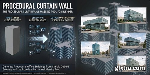 Gumroad - 70s Office: Procedural Curtain Wall Building Generator
