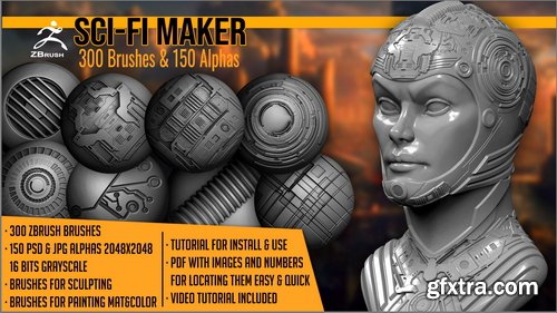 Artstation - Sci-Fi Maker 300 ZBrush Brushes And 150 Alphas
