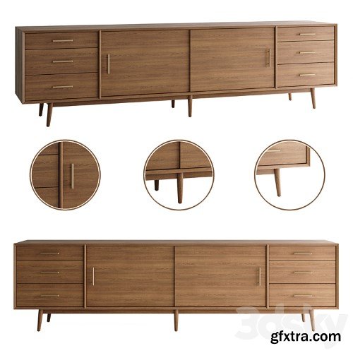 3dsky Pro - Mid-Century Media Console (96 \
