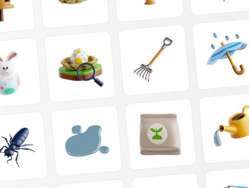 'Happy Spring 3D Icon Set'
