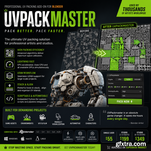 Uvpackmaster v4.0.4 for Blender