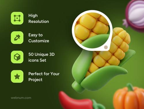 'Premium Vegetable 3D icons'