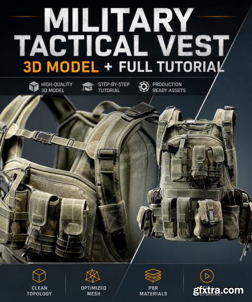 ArtStation - Military Tactical Vest / Full Tutorial + 3D Model
