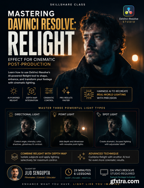 Skillshare - Mastering DaVinci Resolve: Relight Effect for Cinematic Post-Production