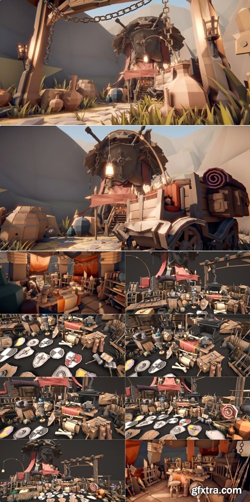 STYLIZED Fantasy Armory - Low Poly 3D Art