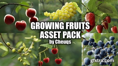 Growing Fruits - Geo Nodes Curve Asset Pack