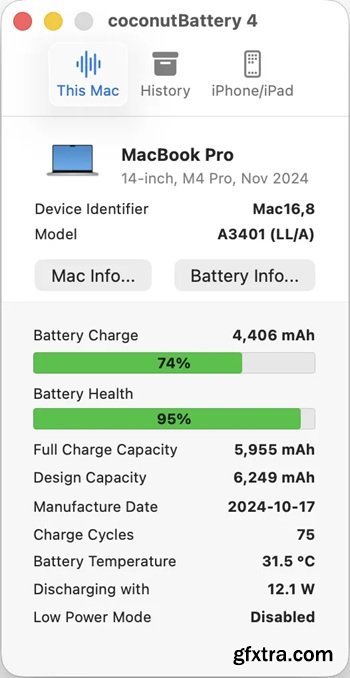 coconutBattery 4.4.0 coconutBattery 4.4.0
