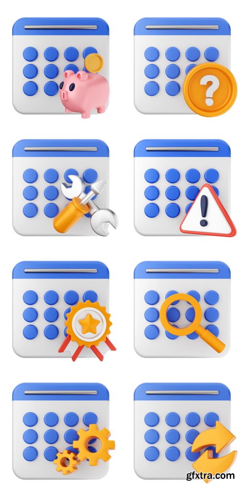 Iconscout - Calendar 3D Icon Pack