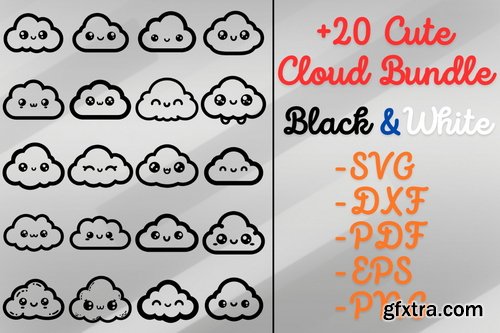 CreativeFabrica - Cute Cloud SVG Bundle