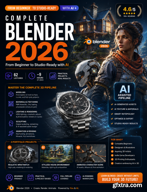 Udemy - Complete Blender 2026: From Beginner to Studio-Ready with AI
