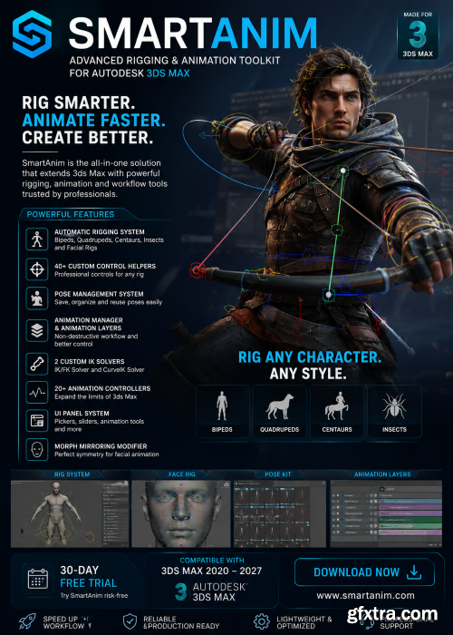 SmartAnim 1.08.03 for 3ds Max 2020 - 2027