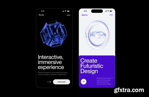 Wannathis - Glass abstract animated shapes vol.2