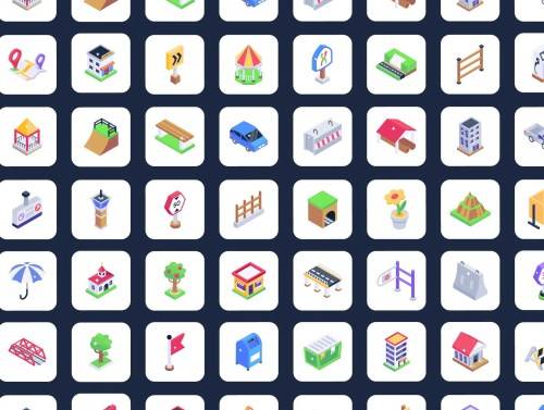 'City Life Isometric Icons Pack' 'City Life Isometric Icons Pack'