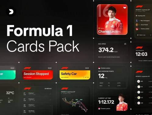 'F1 Style Dashboard Cards Pack' 'F1 Style Dashboard Cards Pack'