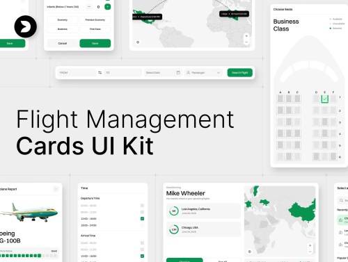 'Flight Management Cards UI Kit' 'Flight Management Cards UI Kit'