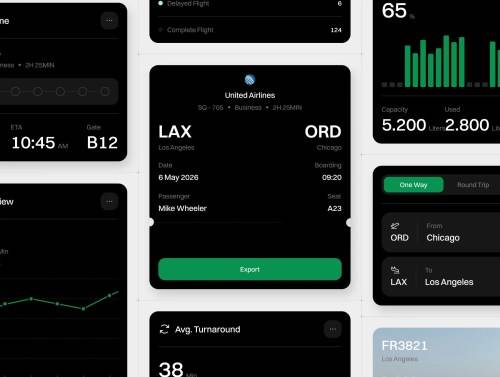 'Flight Management Cards UI Kit' 'Flight Management Cards UI Kit'