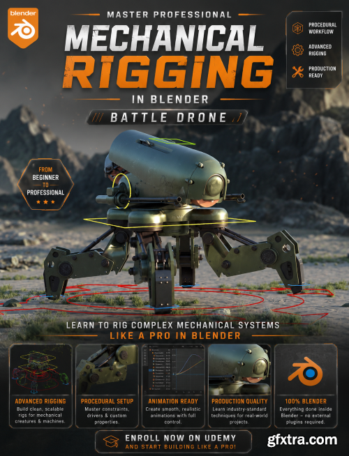 Udemy - Mechanical Rigging in Blender: Battle Drone