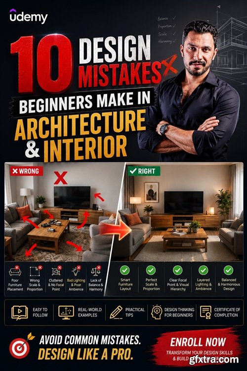 Udemy - 10 Design Mistakes Beginners Make in Architecture & Interior