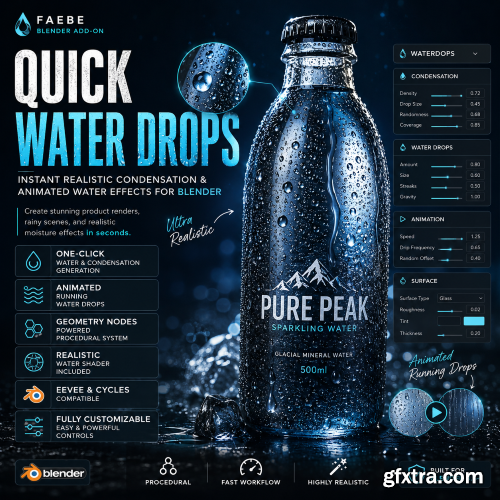 Quick Water Drops v3 for Blender