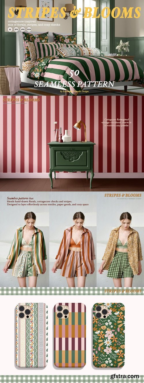 Stripes, Plaids & Floral Pattern