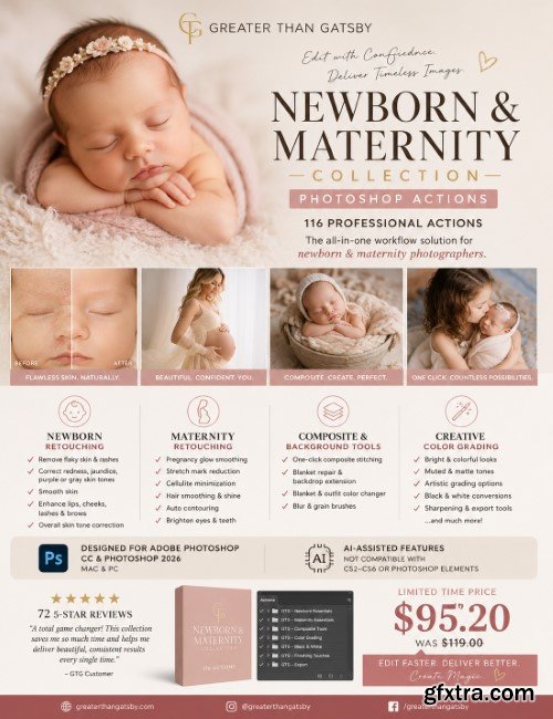 Greater Than Gatsby - The Newborn &amp; Maternity Collection Photoshop Actions