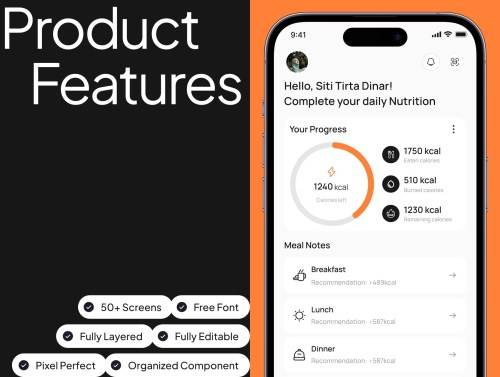'Diet Tracker App UI Kit' 'Diet Tracker App UI Kit'