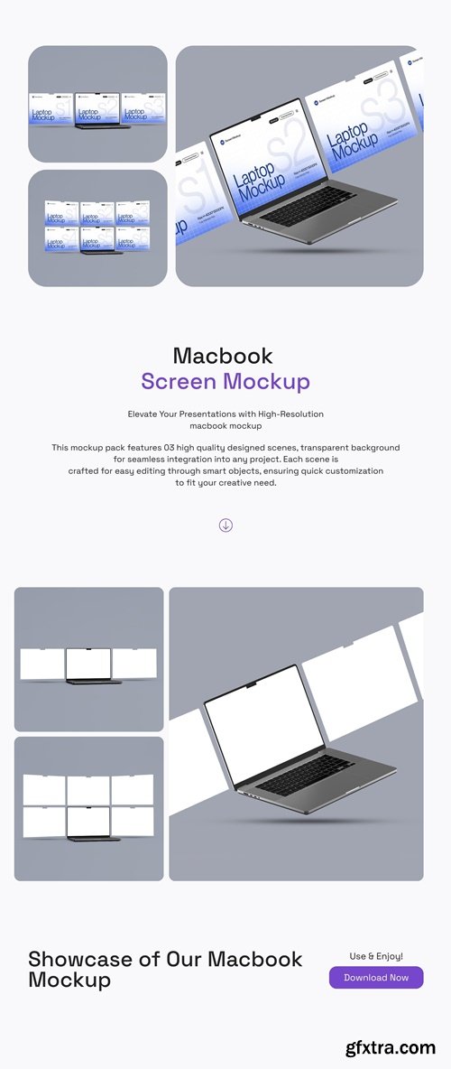 Macbook Multi Screen Webpage Mockup Set - 03 Scene