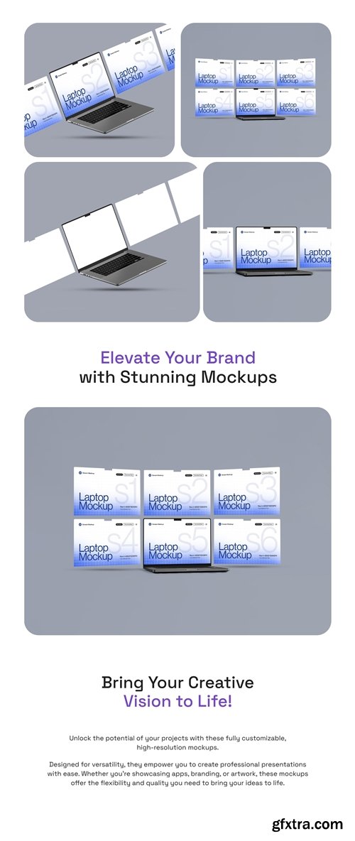 Macbook Multi Screen Webpage Mockup Set - 03 Scene