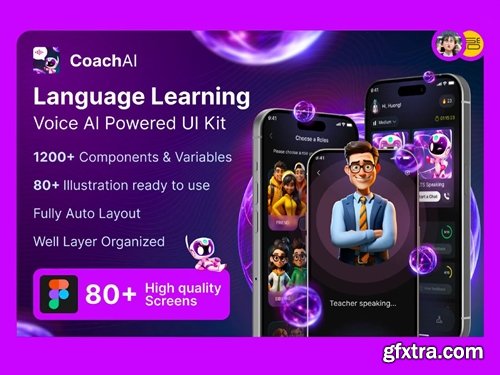AI Language Learning & Speaking Coach UI Kit - CoachAI