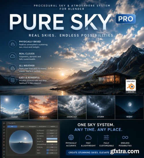 Pure-Sky Pro v7.0.39 for Blender