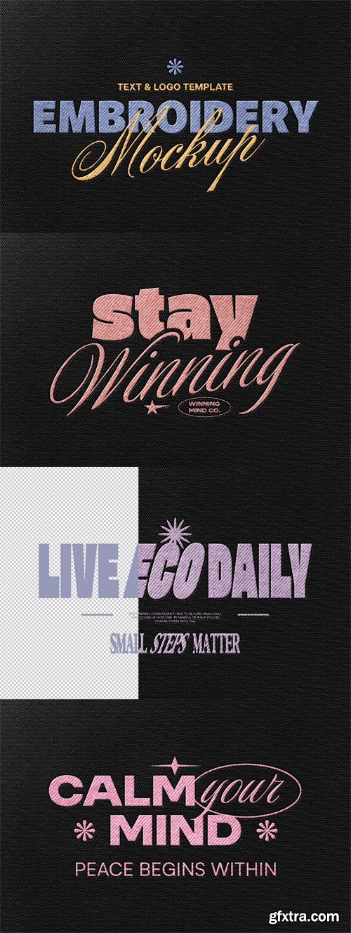 Stitching Embroidery Text/Logo PSD Mockup Template