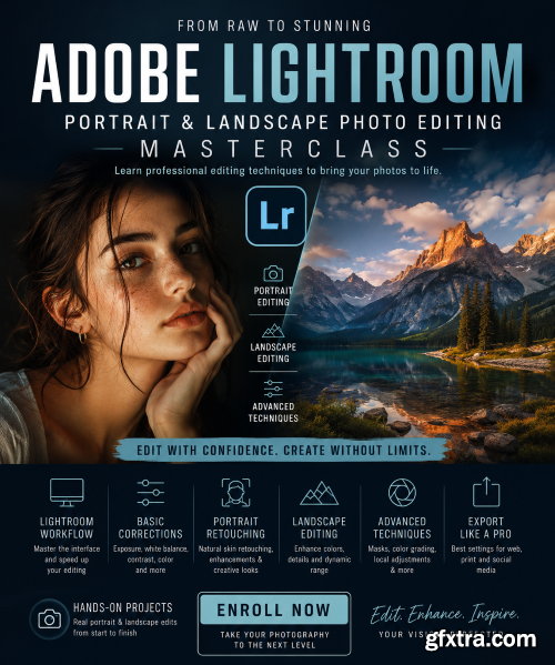 Skillshare - Adobe Lightroom: Portrait & Landscape Photo Editing Masterclass