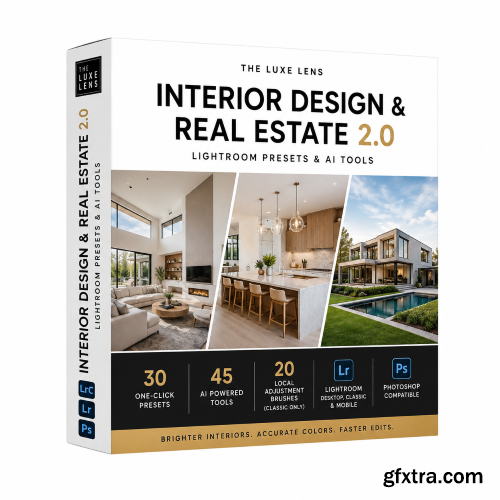 Luxe Lens - Interior Design & Real Estate Lightroom Presets & AI Tools v2.0 – Desktop & Mobile