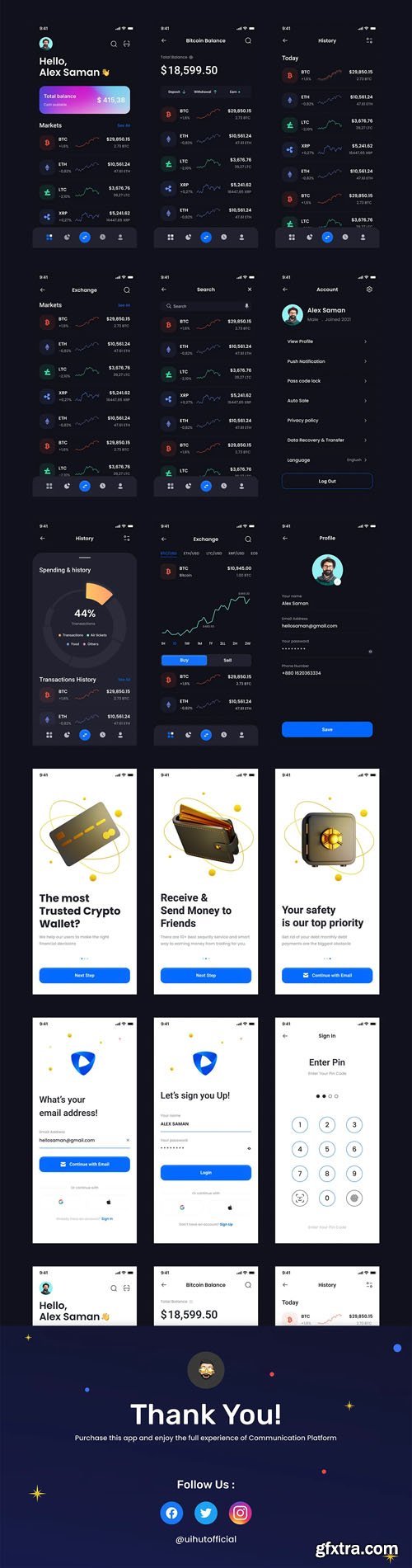 Moneyester - Crypto Wallet App UI Kit