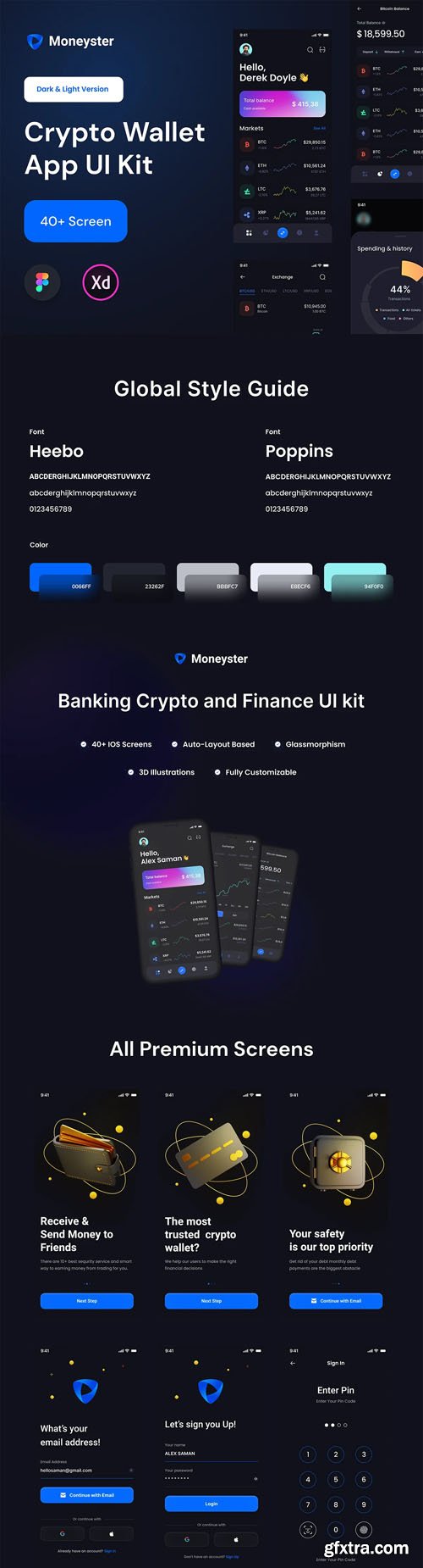 Moneyester - Crypto Wallet App UI Kit