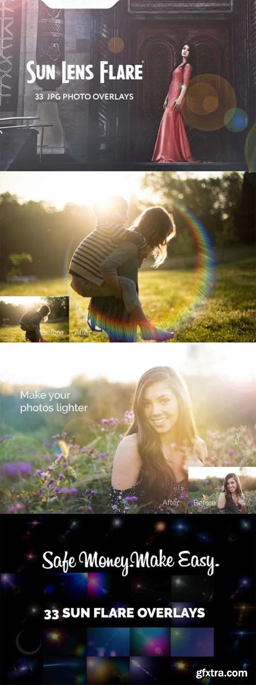 33 Sun Lens Flare Overlays for Photoshop