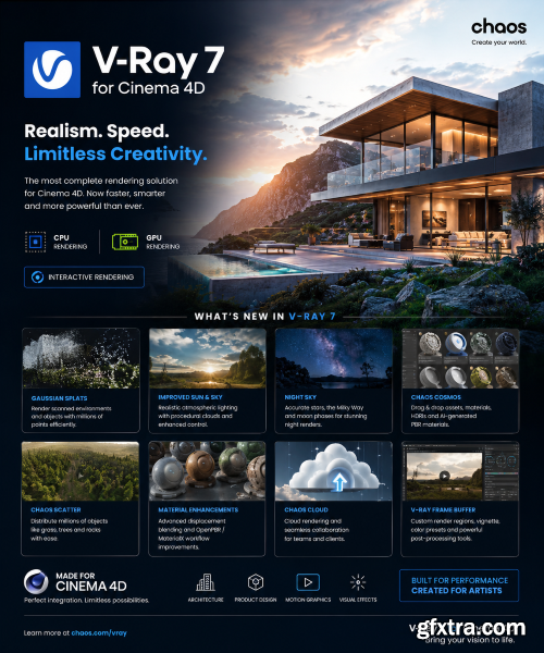 Chaos V-Ray 7 Update 4 (Build 7.40.00) for Cinema 4D 2024-2026