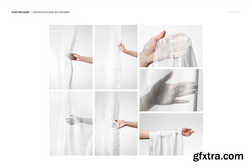 Creatsy - Habotai Silk Scarf Draped Over Hand Mockup Set - 1233248597