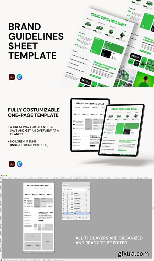 Brand Guidelines Sheet Template for Illustrator & Canva Brand Guidelines Sheet Template for Illustrator & Canva