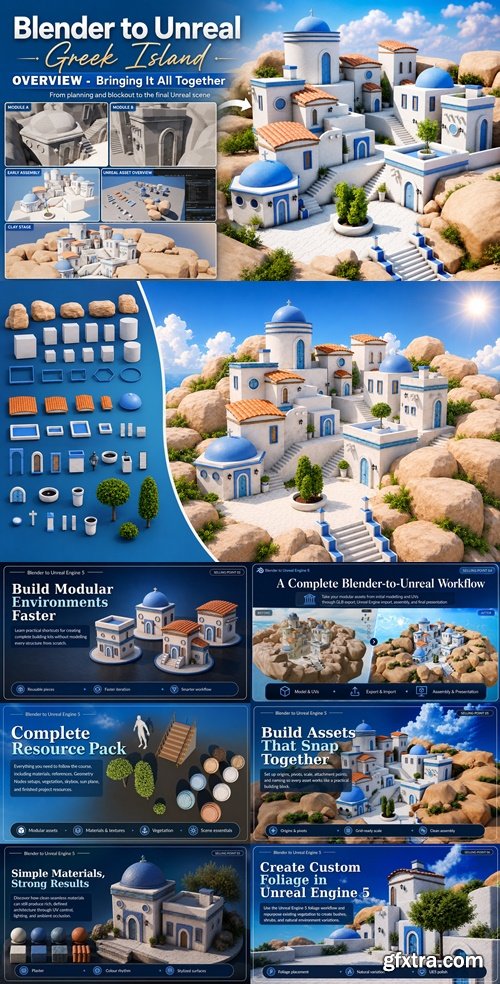 Blender to Unreal Engine 5: Create a Stylized Greek Island Environment