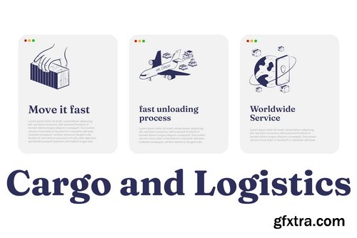 Craftwork Design - Сargo & Logistics UX Illustration Set