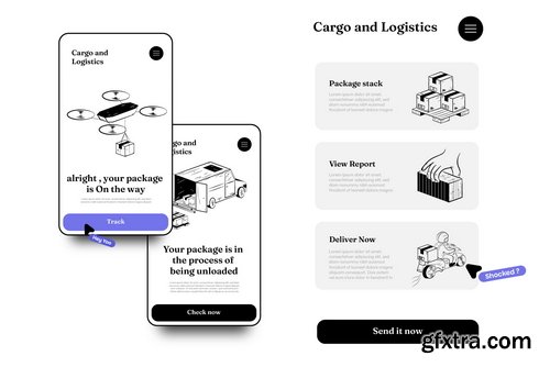 Craftwork Design - Сargo & Logistics UX Illustration Set