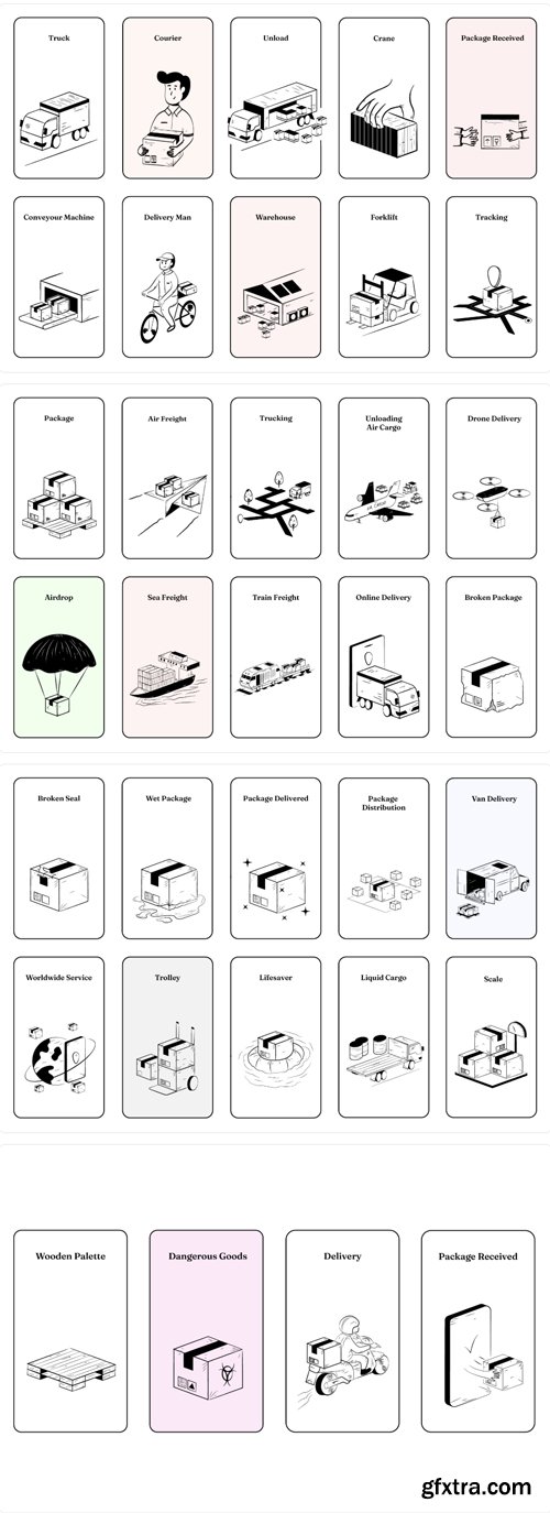 Craftwork Design - Сargo & Logistics UX Illustration Set