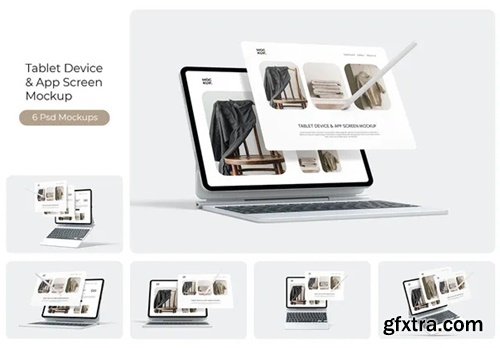 Tablet Device With App Screen Mockup