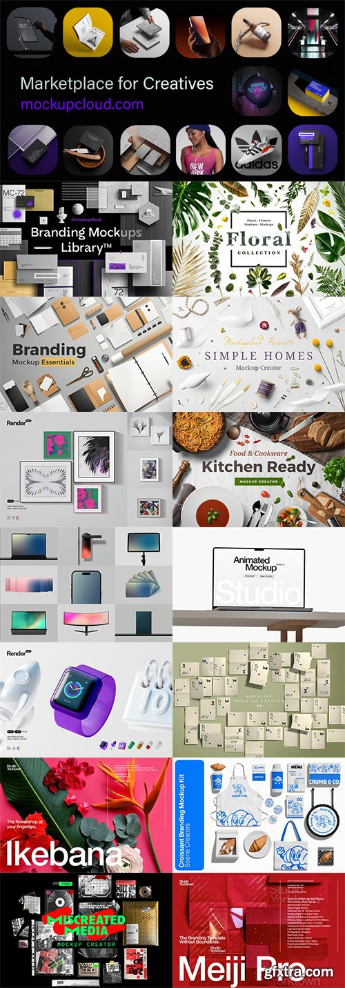 MockupCloud - All Mockups - Scene Creator Mockups All Products
