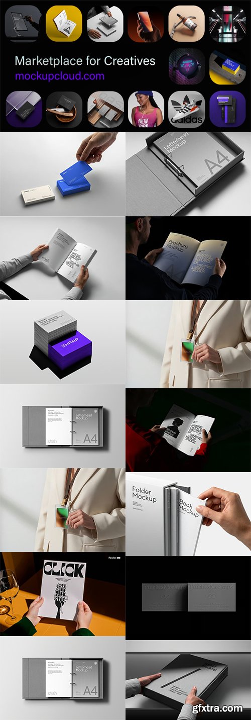 MockupCloud - Scene Mockups - Branding Stationery Mockups All Products