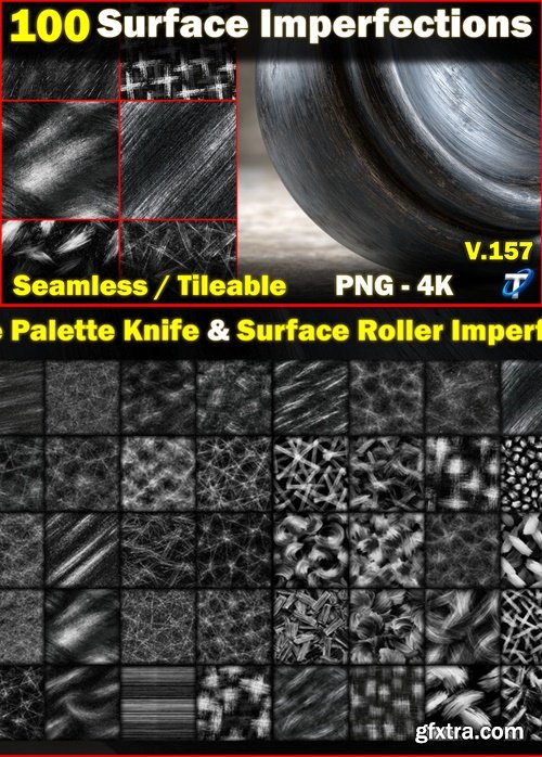 100 Ultra High-Quality Surface Imperfections / Stencil Imperfections (Seamless and Tileable) Vol 157