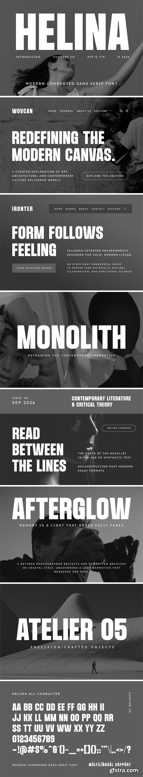 Helina - Modern Condensed Sans Serif Font Helina - Modern Condensed Sans Serif Font