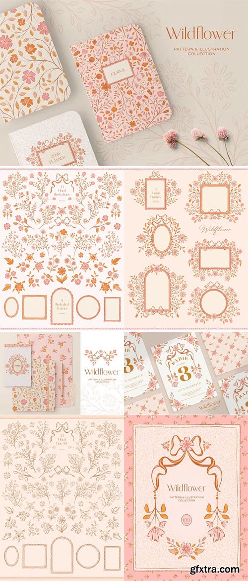 Wildflower Patterns & Illustrations [PNG/JPG]